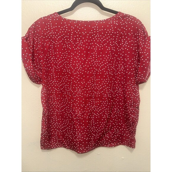 Shein Red Polka Dot Blouse Top Lightweight Casual Cute size small - Picture 4 of 7